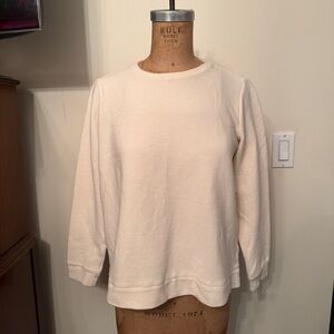 Eileen Fisher Ivory Boxy Long Sleeve Pullover T-Shirt
